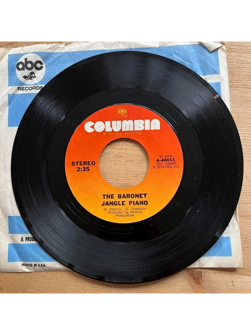 The Baronet - Jangle Piano/The Pelican Dance 45rpm VG+ R13